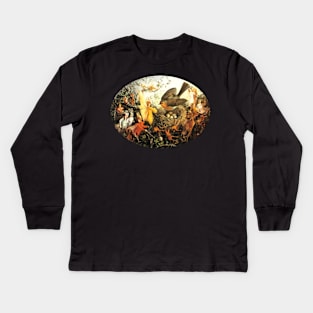 Cock Robin Defending His Nest - John Anster Fitzgerald Kids Long Sleeve T-Shirt